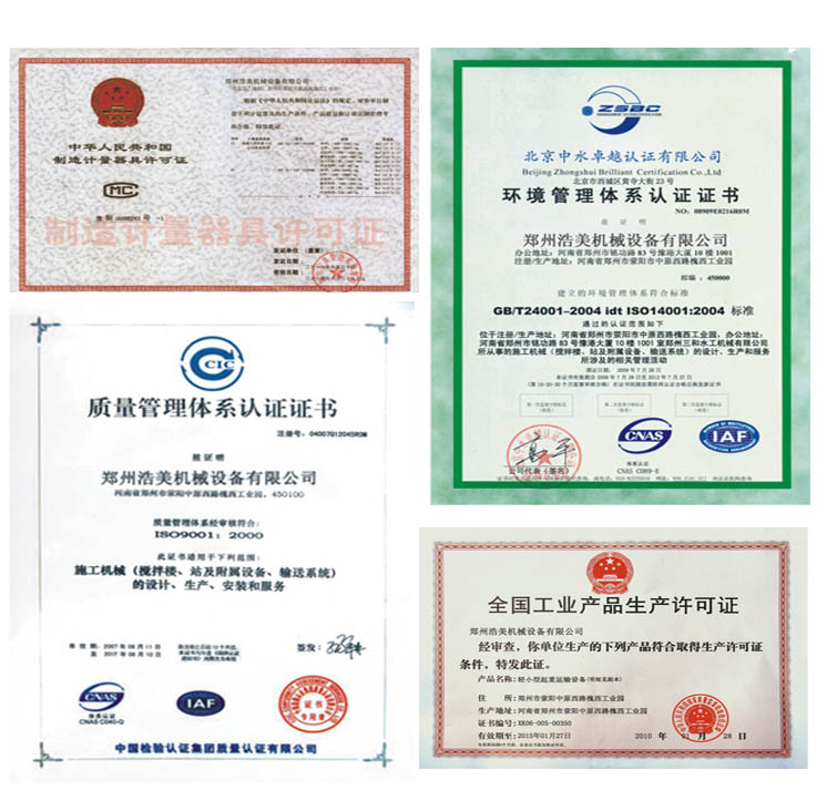 haomei concrete machinery Certificate of honor